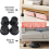 Pacote com 6 elevadores de móveis, elevadores de cama pretos de 2,3 polegadas para sofá, mesa 2