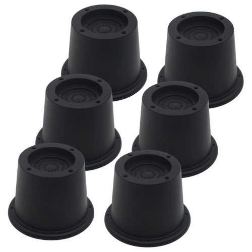 Pacote com 6 elevadores de móveis, elevadores de cama pretos de 2,3 polegadas para sofá, mesa