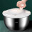 6L Salad Spinner Stainless Steel Large Vegetable Washer with PP Lid 5