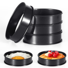 Conjunto de 6 anéis para crumpets (panquecas inglesas), molde circular com borda dobrada dupla de 4 polegadas, para assar e cozinhar