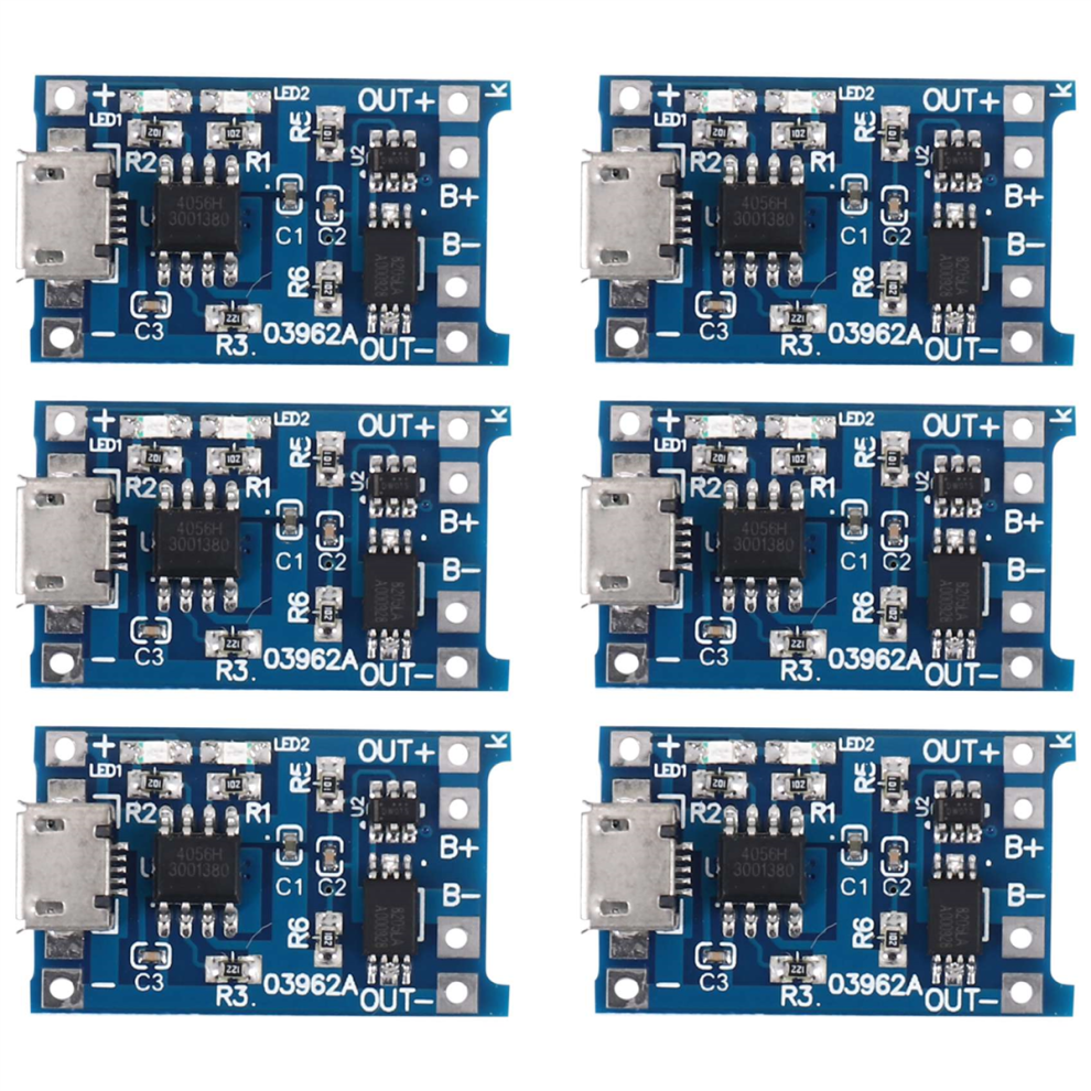 6Pcs For Charging Module With Battery Protection 18650 5V 4712664124300