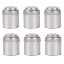 6 latas de chá com tampas duplas herméticas (prata)