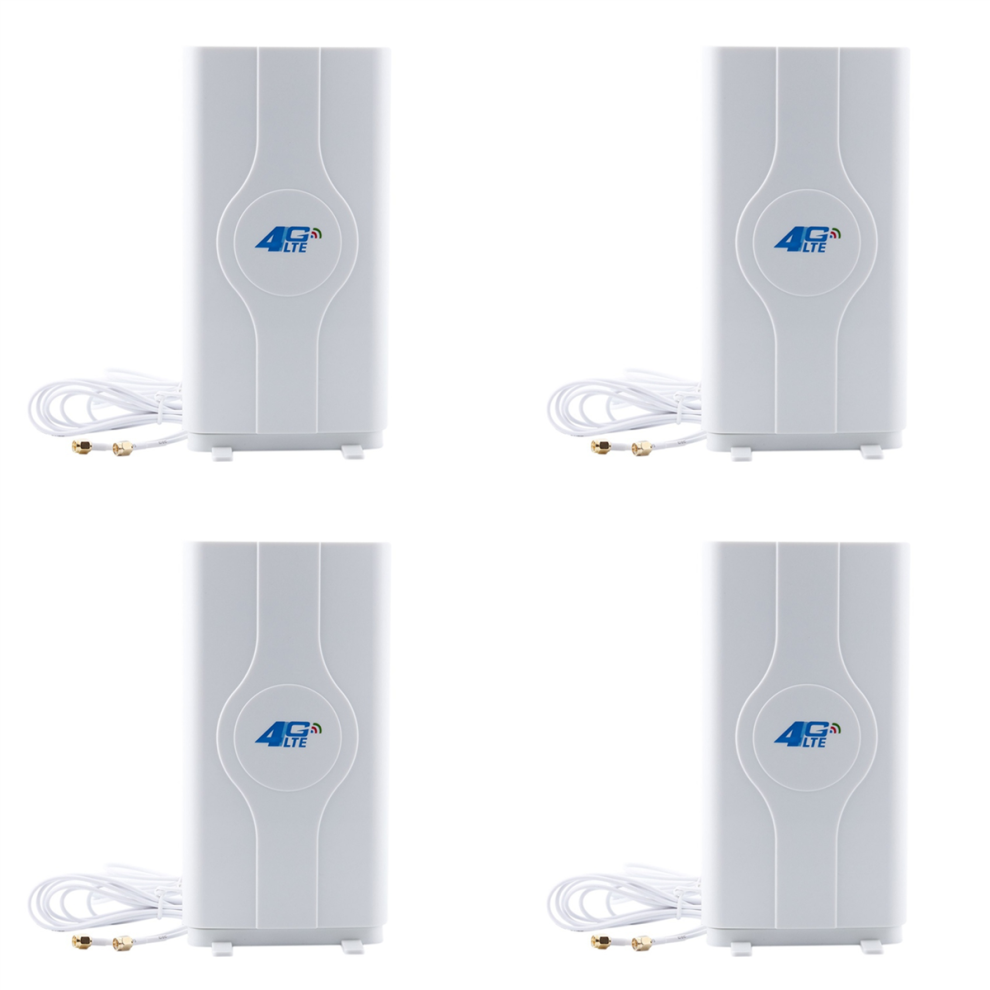700-2600Mhz 88Dbi 3G 4G Lte Mobile Antenna+2 Meters(2X Sma-Male) White 4712664127172