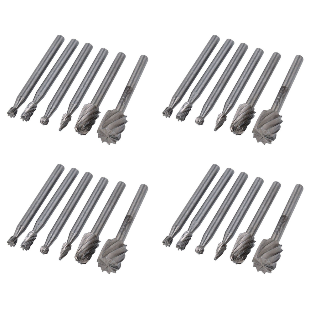 6Pcs Hss Rotary Multi Tool Burr Router Bit Mill Cutter Attachment 4712664124508