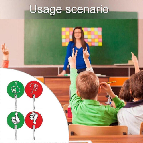 (black edge style) Classroom Voting Paddles - 10 Pcs Thumb Up/Down, Yes/No, True/False, Auction Paddles 1