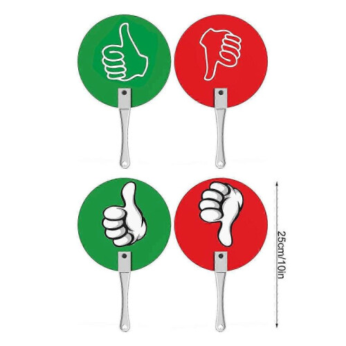 (black edge style) Classroom Voting Paddles - 10 Pcs Thumb Up/Down, Yes/No, True/False, Auction Paddles 2