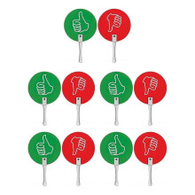 (White edge model) Classroom Voting Paddles - 10 Pcs Thumb Up/Down, Yes/No, True/False, Auction Paddles
