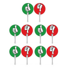(black edge style) Classroom Voting Paddles - 10 Pcs Thumb Up/Down, Yes/No, True/False, Auction Paddles