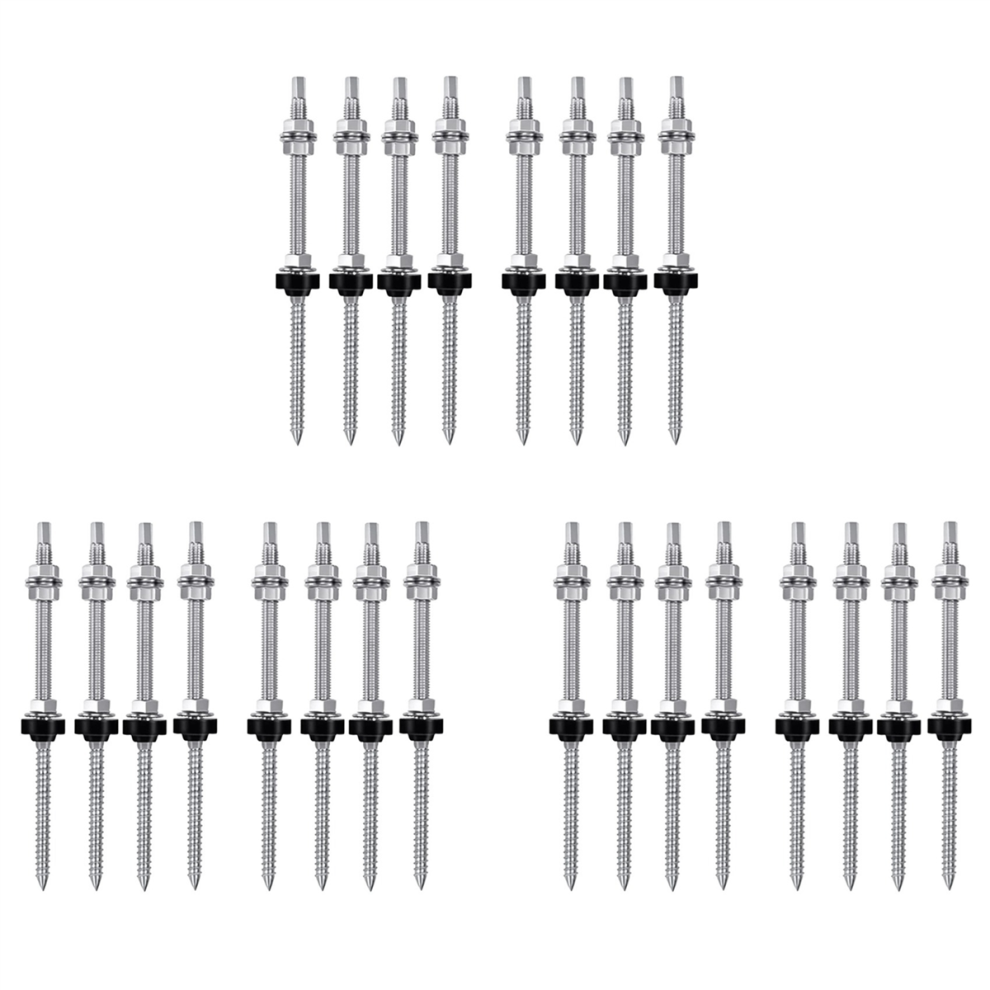 8Pcs Hanger Bolts, M10x200 Mm, For Photovoltaic Solar Mounting Roofs 4712664115391
