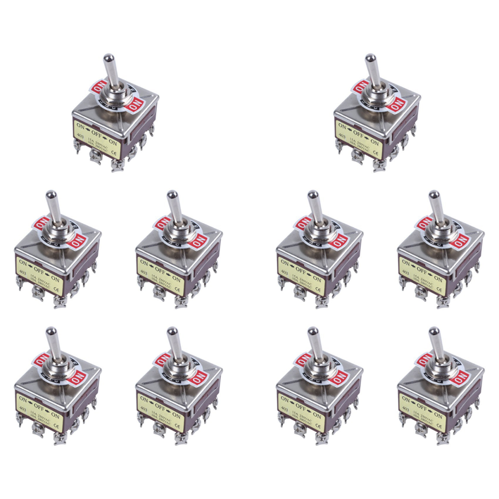 Ac 380V 10A On/Off/On 3 Positions 12 Pin Latching Toggle Switch 4Pdt 4712664132879