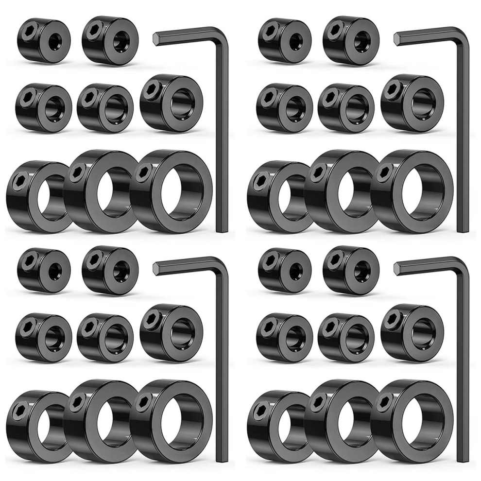 9Pcs Adjustable Drill Depth Collar Limit Ring With Carbon Steel Set 4712664120029