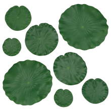 Pacote de decoração de folhas de lótus de espuma flutuante artificial com 8 unidades (10, 15, 20 e 28 cm)
