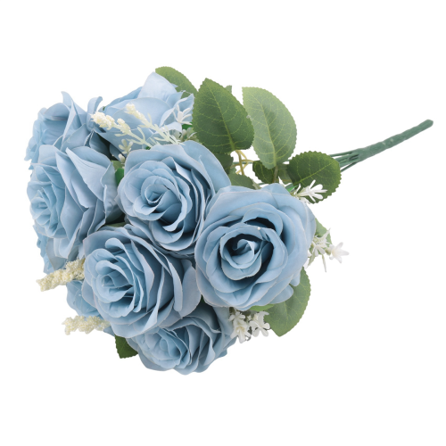 Artificial Blue Roses Flowers Silk Rose Flower Blue 1