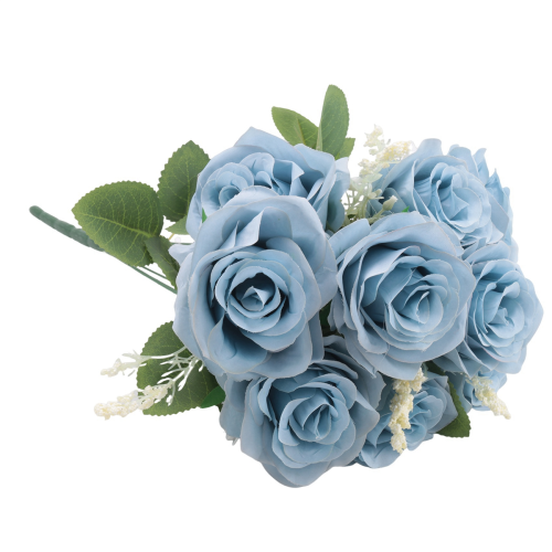 Artificial Blue Roses Flowers Silk Rose Flower Blue 2
