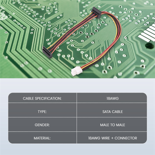 Adaptador de placa-mãe ATX de 4 pinos para disco rígido serial de 2 portas 1