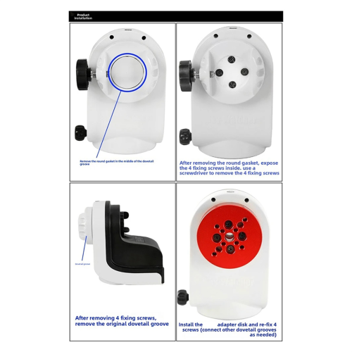 Adaptador de telescópio astronômico para placa adaptadora AZGTI prata 2