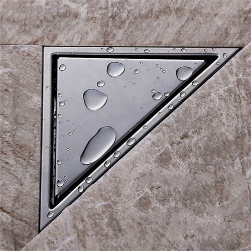 Tampa de drenagem de piso de banheiro tipo oculto com inserção de ladrilho triangular 1