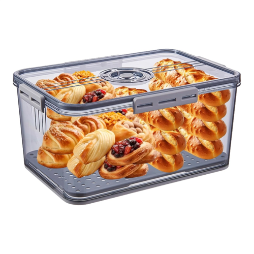 Bread Box with Lid for Kitchen Counter, Airtight Loaf Bread Storage