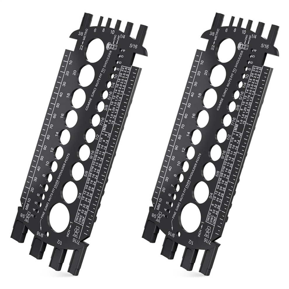 Bolt Gauge, Bolt Sizer for Quickly Sizing Nuts and Bolts,Black-image-OPC-PJ566SX-NEW