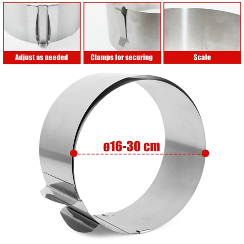 Cake Ring Adjustable Stainless Steel Baking Ring Sturdy Cake Mould 2