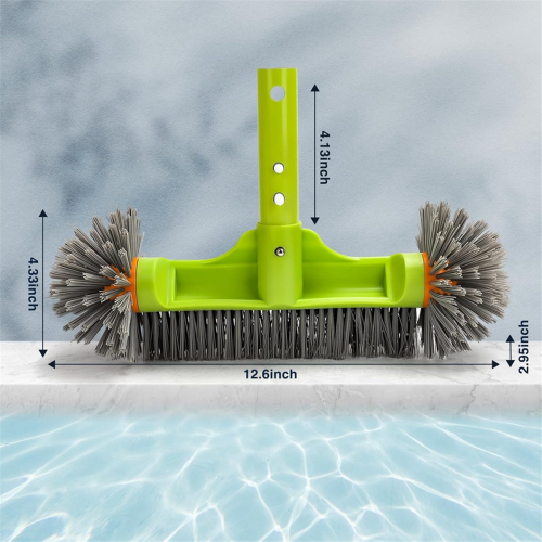 Pool Brush Head with Round Ends, for Cleaning Pool Walls Green 1