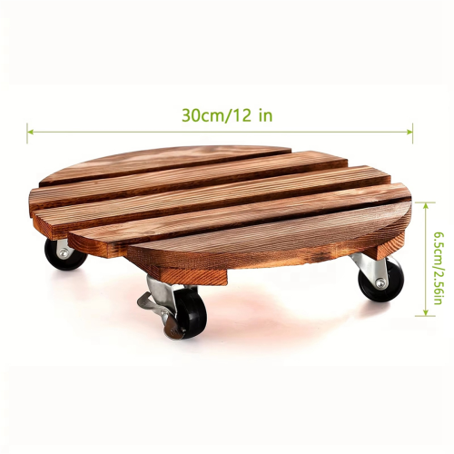 Carrinho de plantas com rodas, suporte para plantas resistente, para uso interno/externo 1