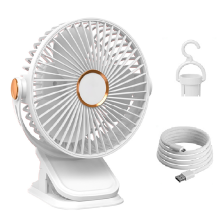 Portable Clip on Fan with LED Lights USB Desk Fan 5 Speed Quiet