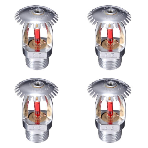 Fire Sprinkler Head 1/2' NPT 68C Pendulum Type 4 Pack Copper Chrome K80 Fast Response Automatic Fire Sprinkler