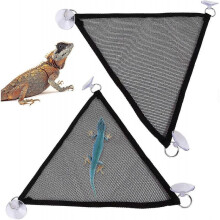 2 Pcs Reptile Hammock for Geckos Reptile Lizard Hammock Lounger Bearded Dragon Hammock Reptile Vines Hammock Black Reptile Lizard with Suction Cups Am