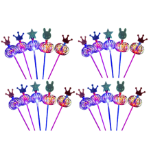 Varinha mágica arco-íris LED bolha flor brinquedo luminoso colorido