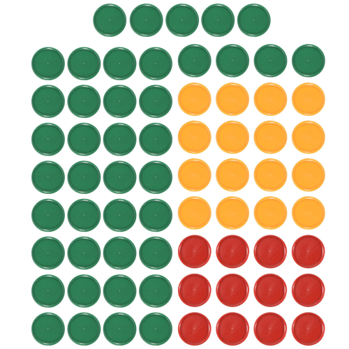 Rote, Gelbe, Grüne runde Mini-Pokerchips – Glücks-Spiel-Requisiten – 69 Stück 2