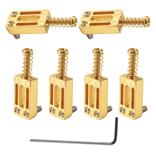 Rastilho retangular para guitarra elétrica, dourado (pacote com 6) 2