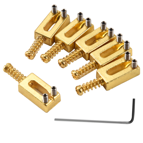 Rastilho retangular para guitarra elétrica, dourado (pacote com 6) 1