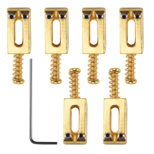 Rastilho retangular para guitarra elétrica, dourado (pacote com 6)