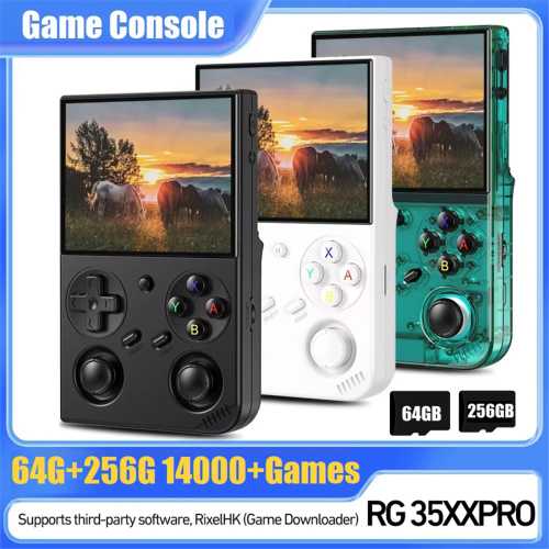 Console de videogame RG35XX PRO 64G+256G 14000+ jogos 3,5 pol. IPS Linux A 1