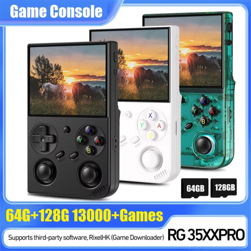 Console de videogame RG35XX PRO 64G+128G 13000+ jogos 3,5 pol. IPS Linux,A 1