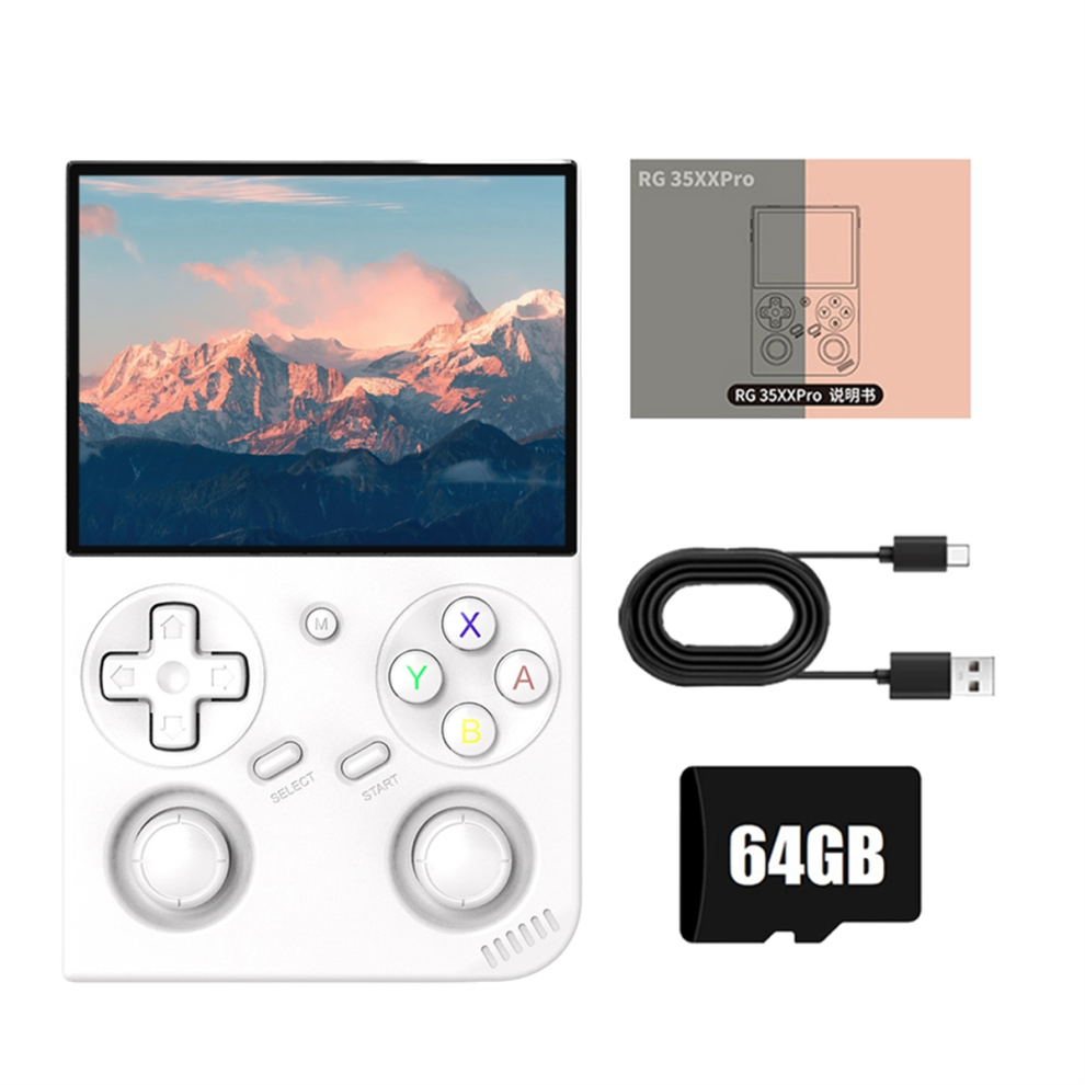 Rg35xx Pro Video Game Console 3.5In Ips Screen Linux 5000+Games B White 4712849739336