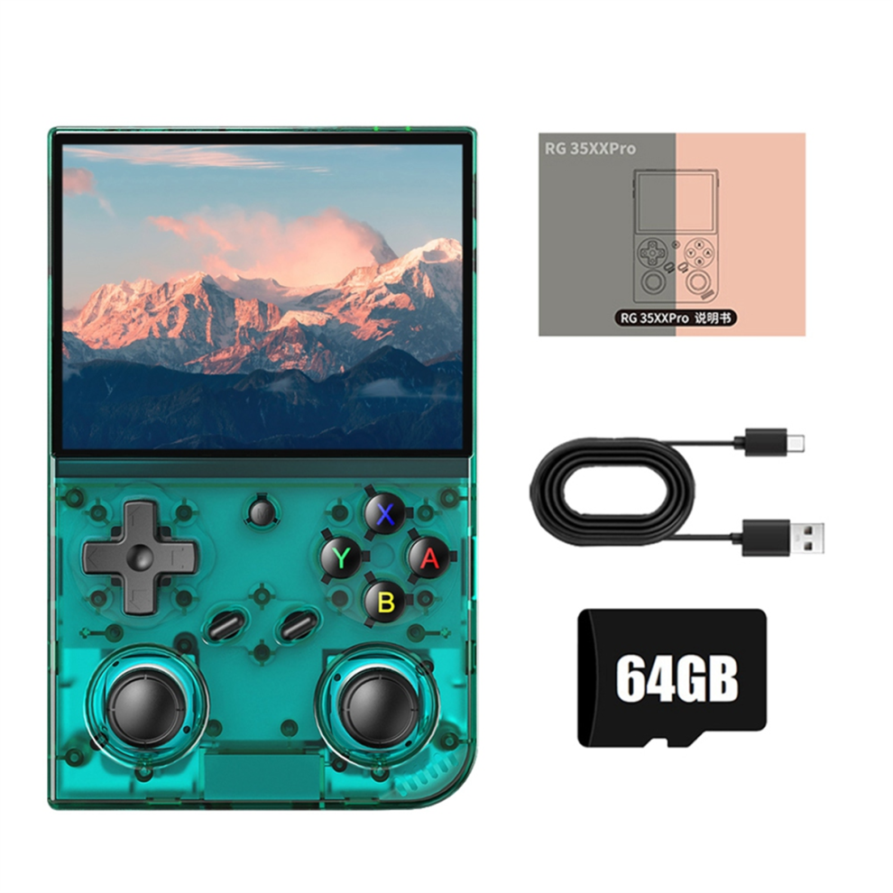 Rg35xx Pro Video Game Console 3.5In Ips Screen Linux 5000+Games C Cyan 4712849720433