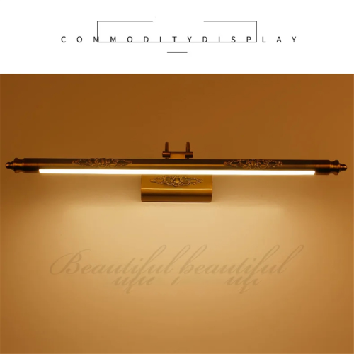Farol de espelho LED retrô à prova de umidade e à prova d'água para banheiro 2