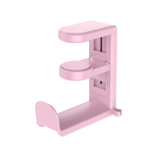 Suporte giratório para fone de ouvido ajustável com braçadeira rosa