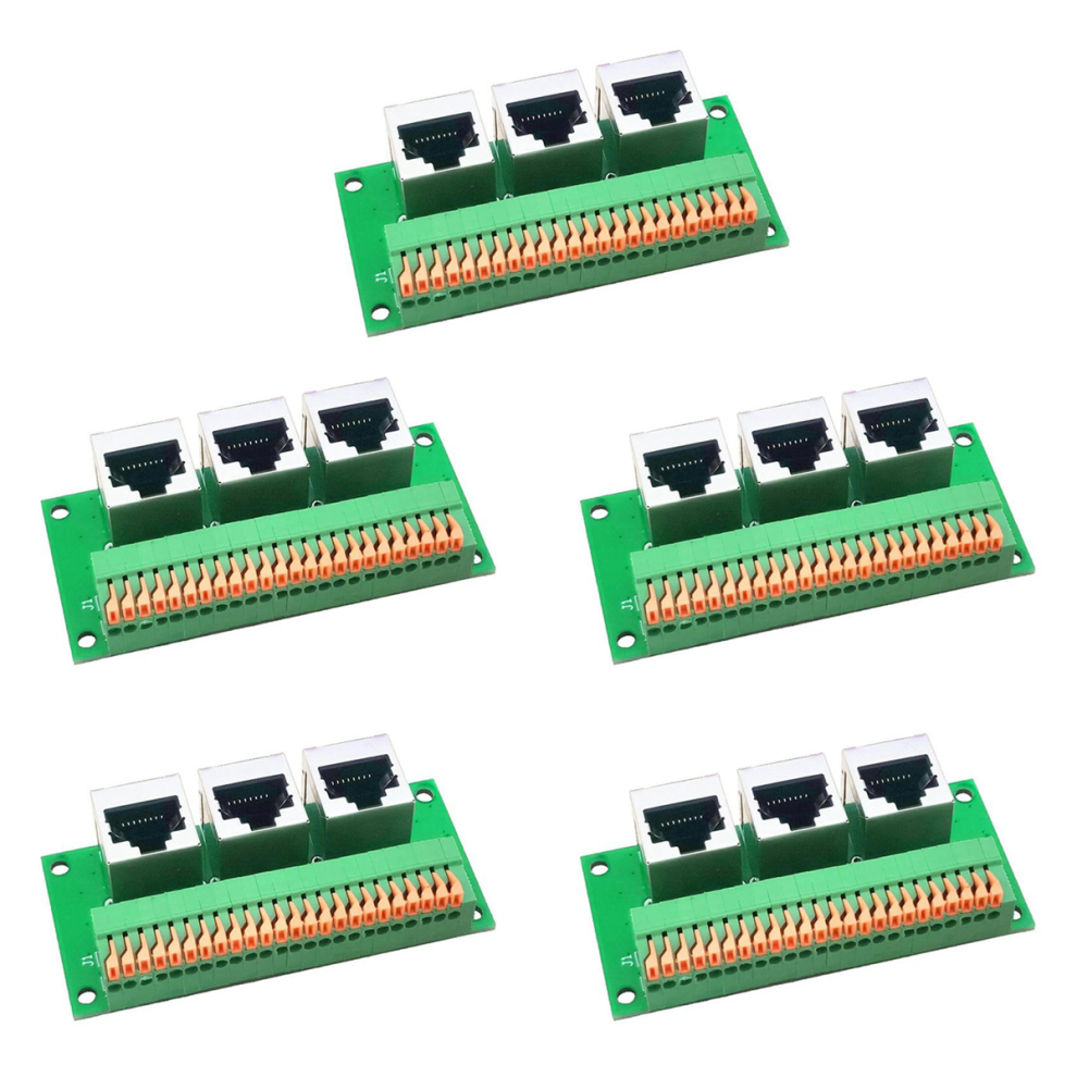 Rj45 Female Breakout Board,Solderless Rj45 To 8Pin Spring Terminal 4712849724486