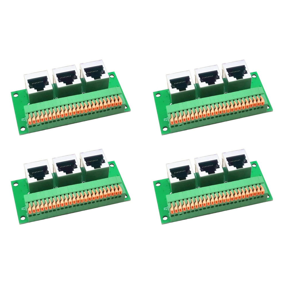 Rj45 Female Breakout Board,Solderless Rj45 To 8Pin Spring Terminal 4712849740059