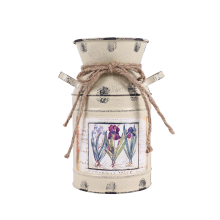 Shabby Table Arrangement Craft Home Decoration Flower Vase -Beige