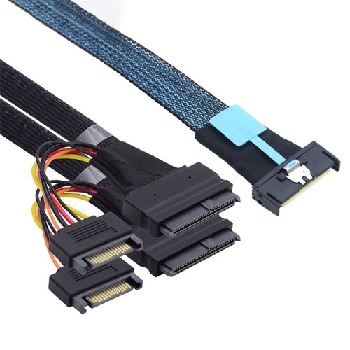 SAS MCIO 8i 74P to Dual SFF 8639 for Server Adapter Cable 0.5m 1