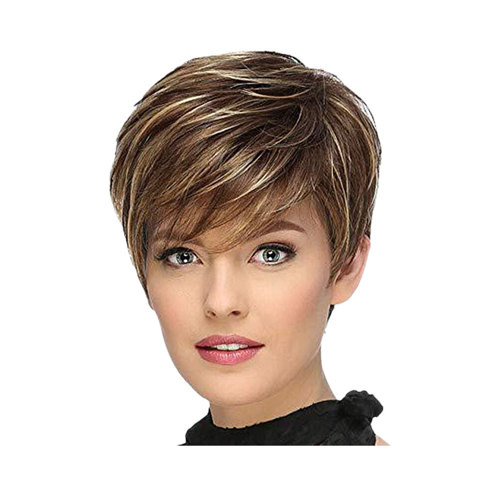 Unisex Short Straight Synthetic Wig Female Natural Wig For Role-Playing