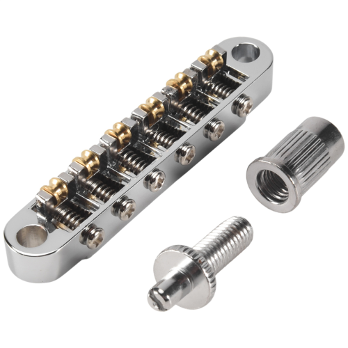 Ponte de sela elétrica Silver Electric Roller Saddle Bridge LP para guitarra elétrica 1