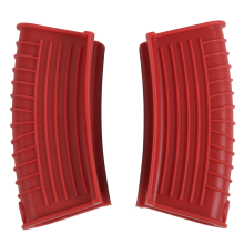 Capa de silicone para alça de panela, clipe de orelha, suporte de alça de ferro fundido, vermelho, 2 peças