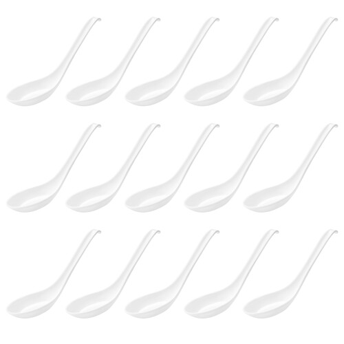 Soup Spoons,15 Pcs Rice Soup Spoons with Long Handle for Restaurants