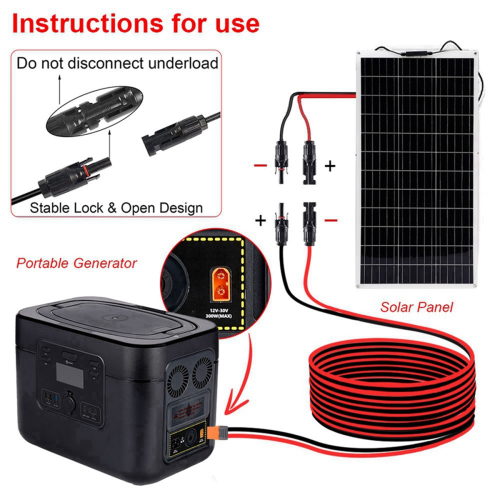 Solar Charge Cable XT60I-F Adapter 12AWG Cable Connector B 1