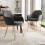 Living And Home Set of 2 Modern Velvet Upholstered Dining Chairs 2